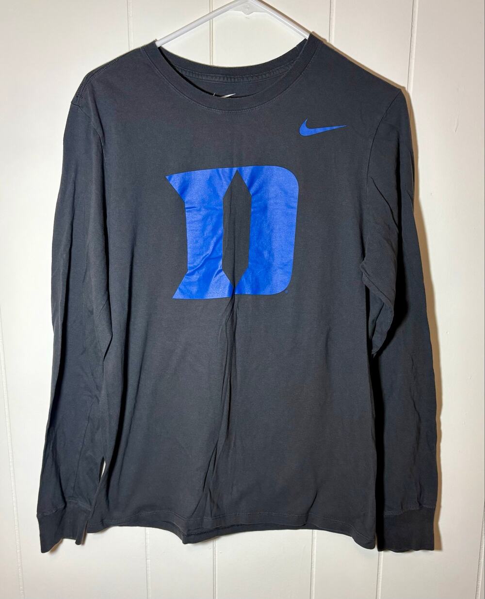 Nike Duke Blue Devils Long Sleeve Shirt Mens Medium Black Blue D Logo Tee